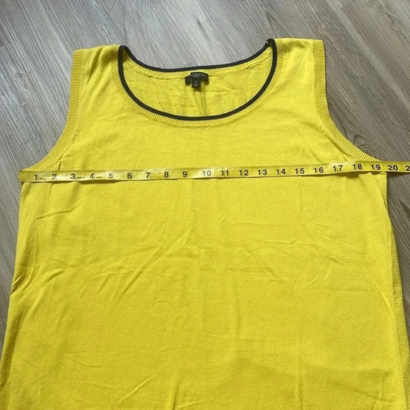 Talbots sweater vest Yellow Striped trim Womens size XL Preppy Casual Knit - Picture 4 of 11